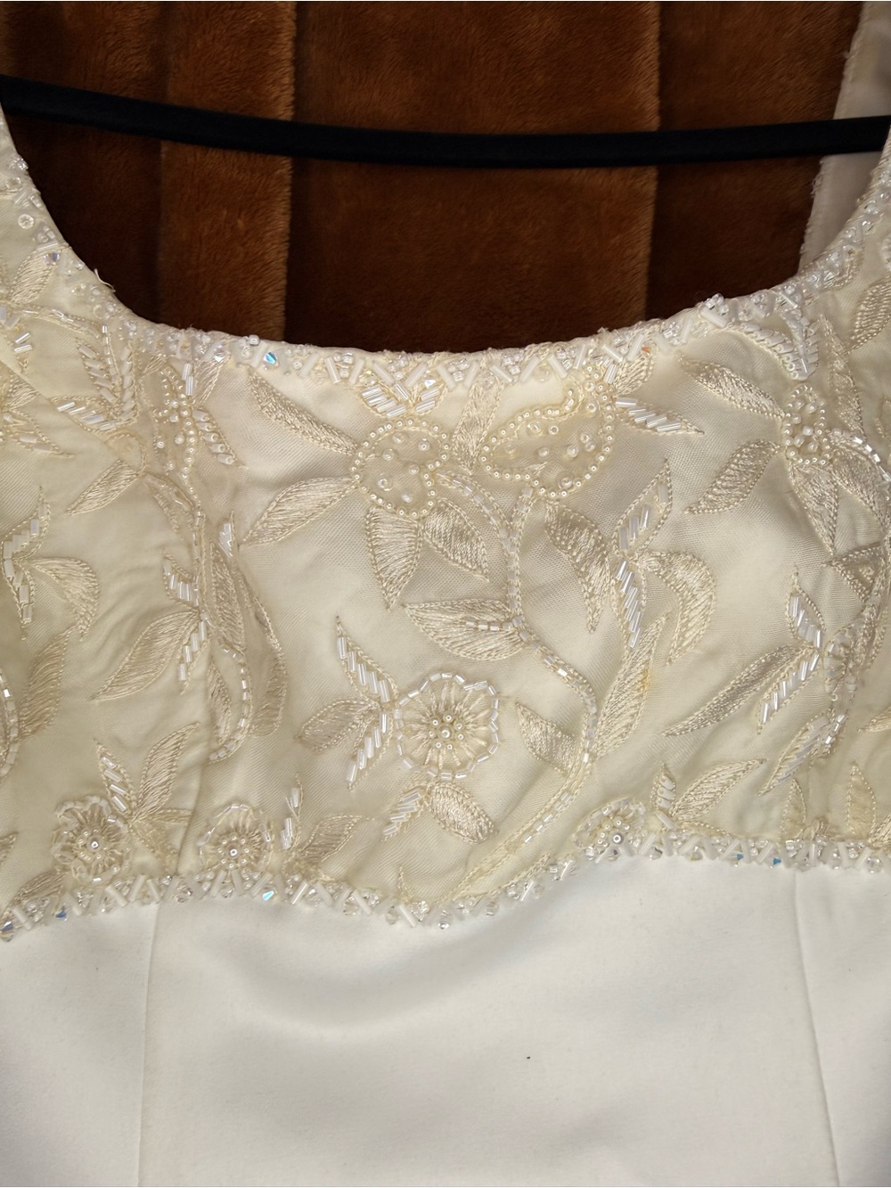 Jasmine White Satin A-Line Wedding Dress with Lace Bodice - Picture 16 of 16